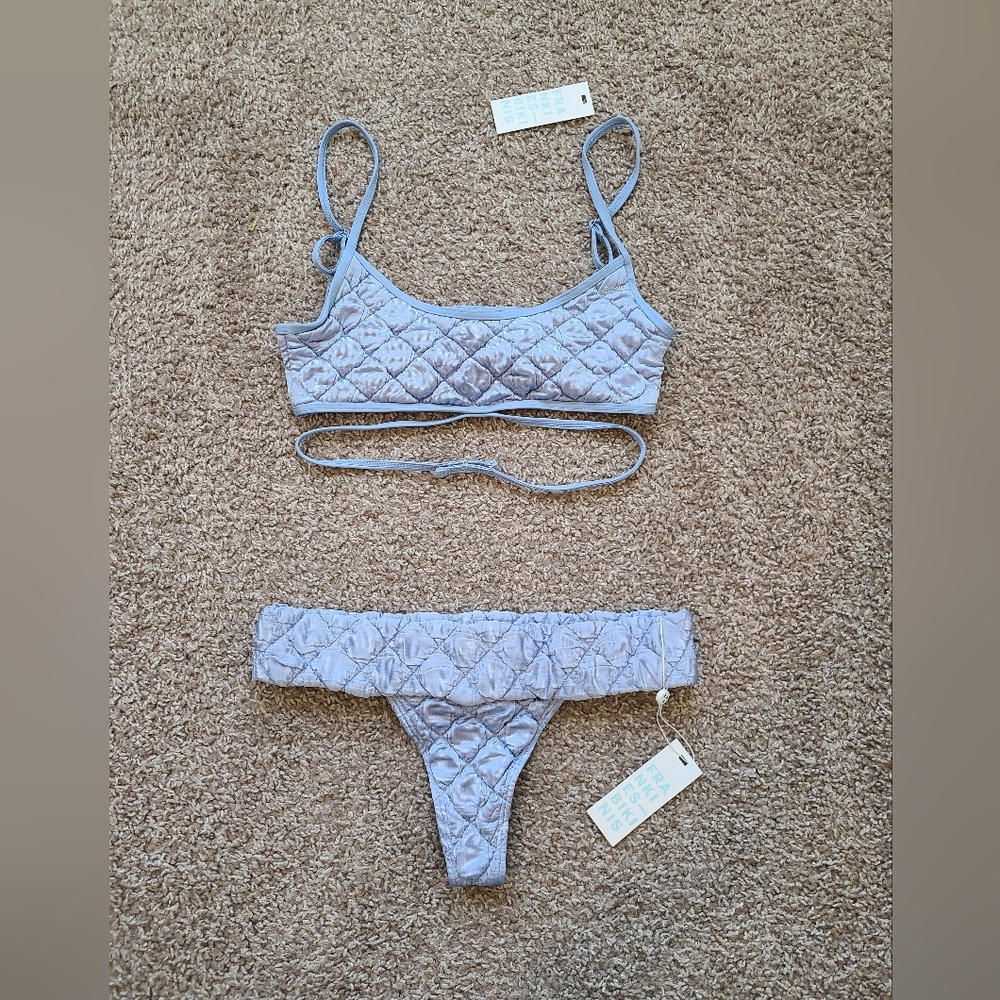 Frankies Bikinis Quilted Pufffer Bikini Set Size XS - Picture 5 of 6